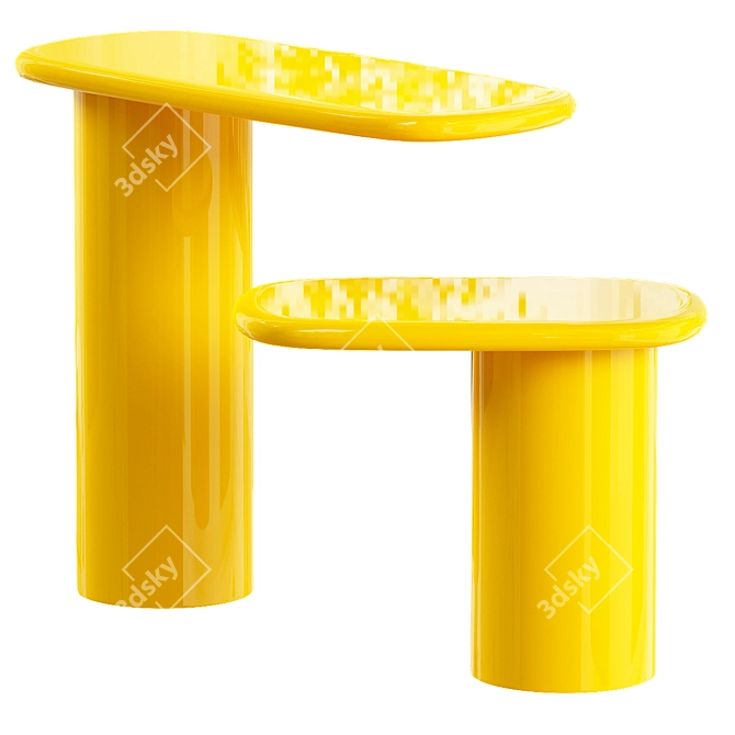 Sleek Cantilever Side Table 3D model image 3