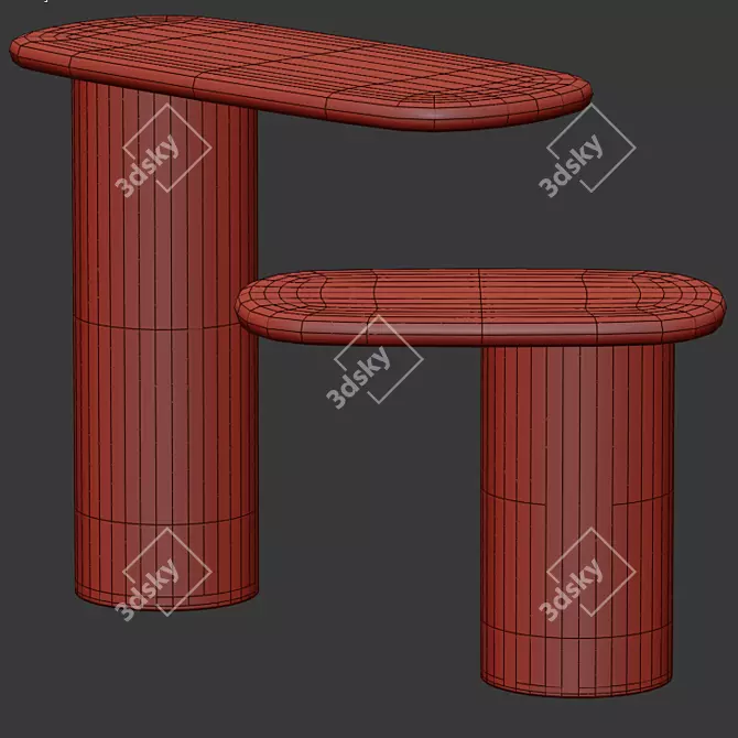 Sleek Cantilever Side Table 3D model image 4