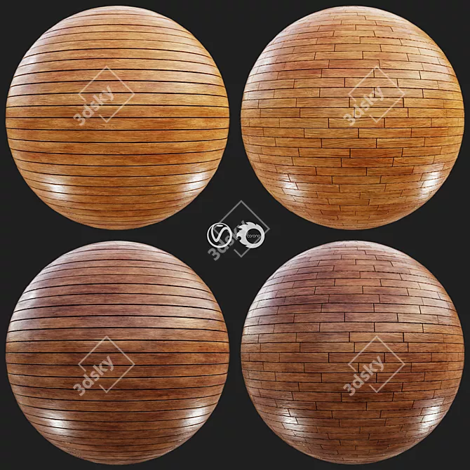 Seamless Wood Tile Collection 3D model image 1