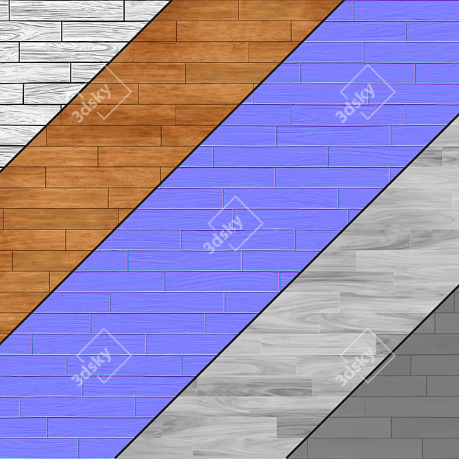 Seamless Wood Tile Collection 3D model image 6