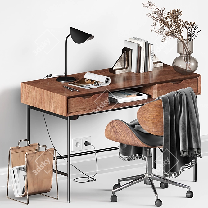 Sleek and Stylish Workplace Set 3D model image 1