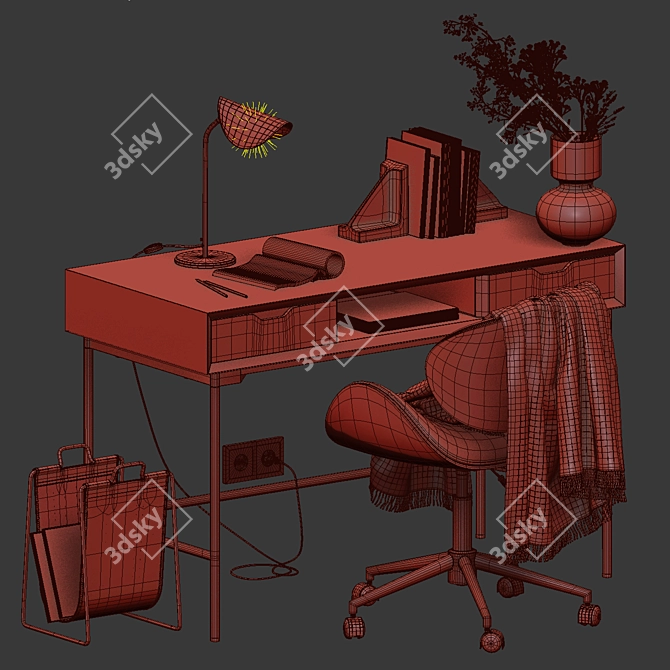 Sleek and Stylish Workplace Set 3D model image 3