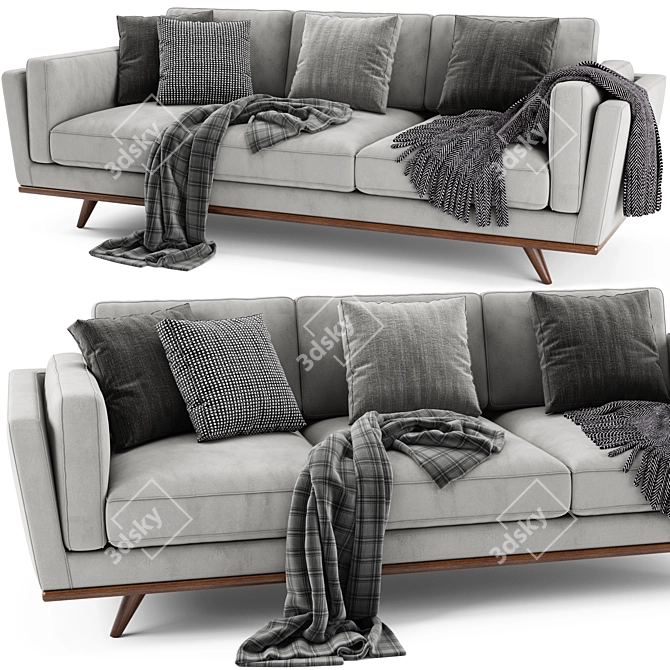 Zander 3-Seater Sofa by West Elm 3D model image 2