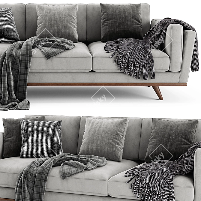 Zander 3-Seater Sofa by West Elm 3D model image 3