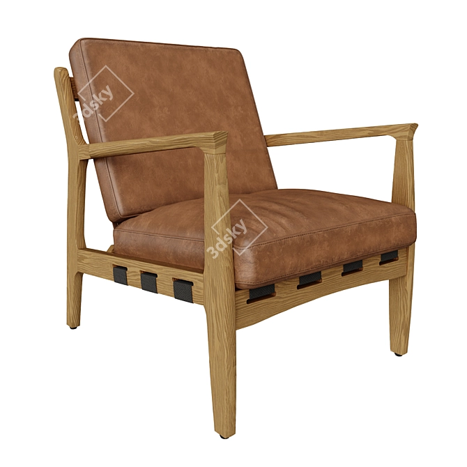 Silas Copper-Black Armchair 3D model image 3