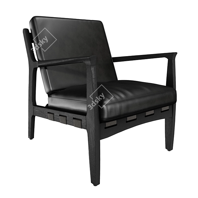 Silas Copper-Black Armchair 3D model image 4