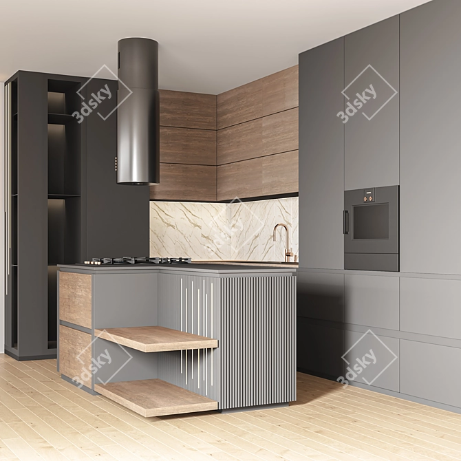 Modern Kitchen Model A 3D model image 4