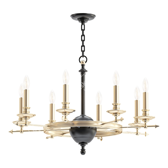 Chapman Leaf & Arrow Chandelier 3D model image 1