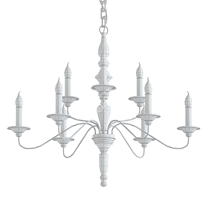 Elegant 9-Light Multi-Tier Chandelier 3D model image 2