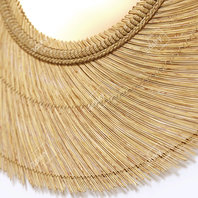 Tropical Coco Mirror: Natural Palm Finishes, 90 cm 3D model image 3