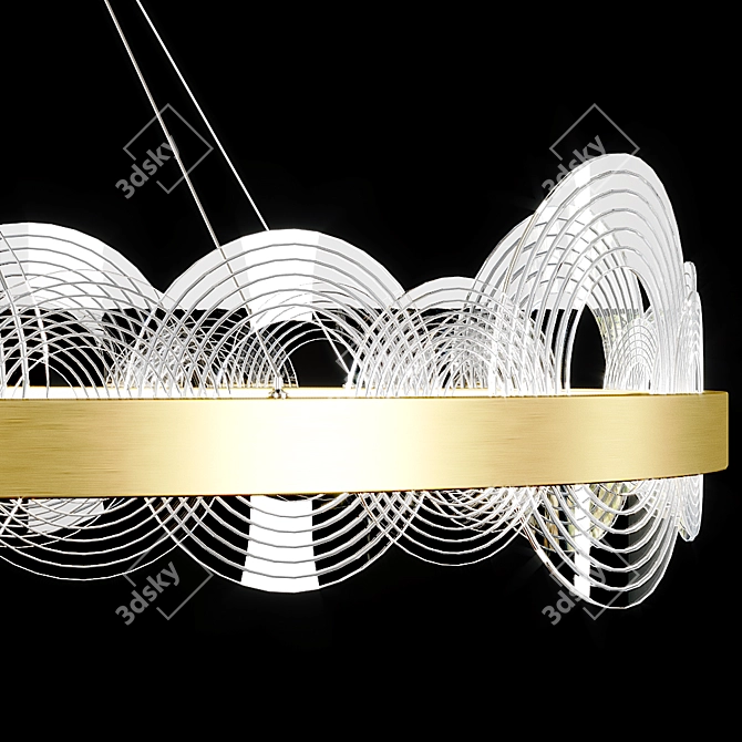 Luxury Vetora Chandelier: Elegant Glass & Brass Pendant 3D model image 2