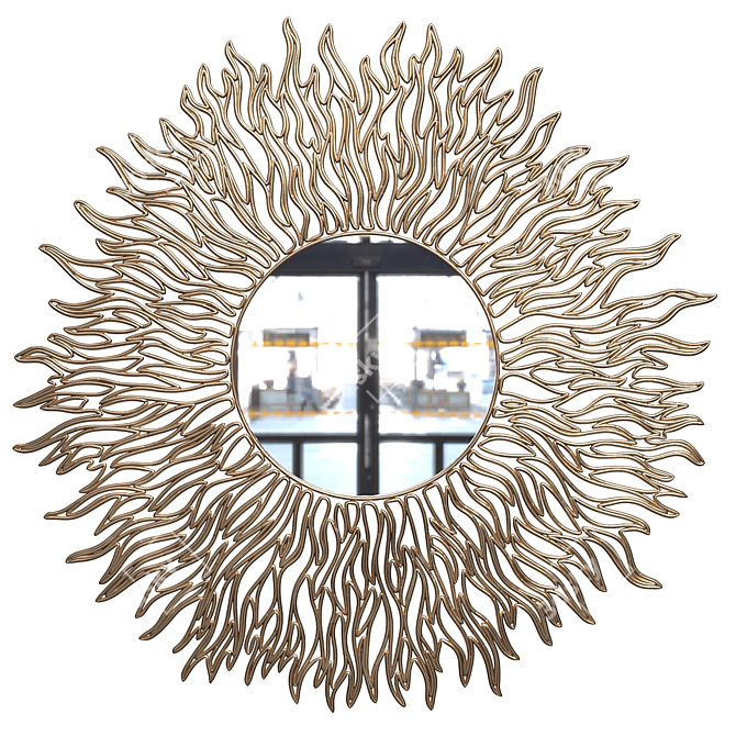 Sunburst Wire Mirror 3D model image 1