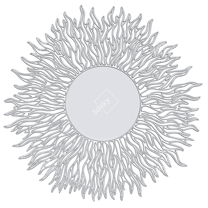 Sunburst Wire Mirror 3D model image 3