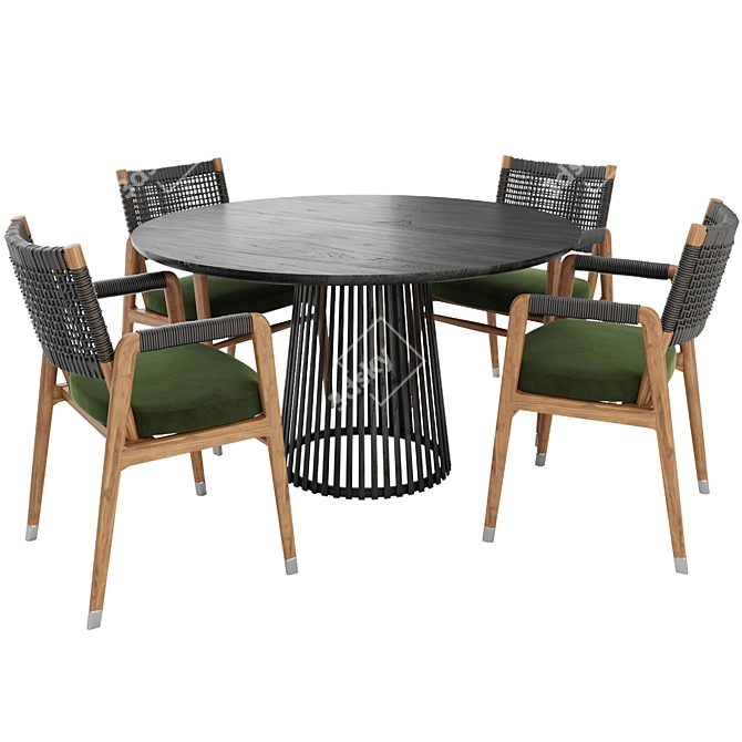 Luxury Ortigia Chair & Rossella Table 3D model image 1