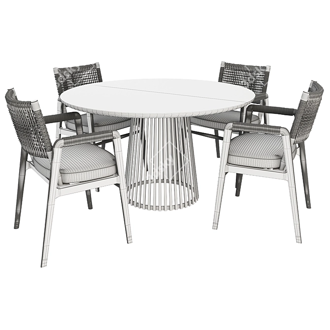 Luxury Ortigia Chair & Rossella Table 3D model image 3