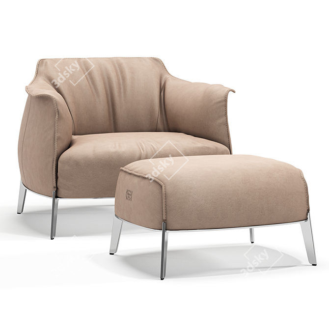 Luxury Italian Armchair: Archibald Gran Comfort 3D model image 1