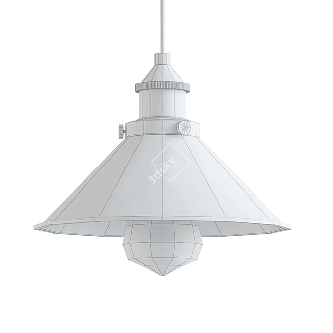 Modern Industrial Hanging Lamp 3D model image 2