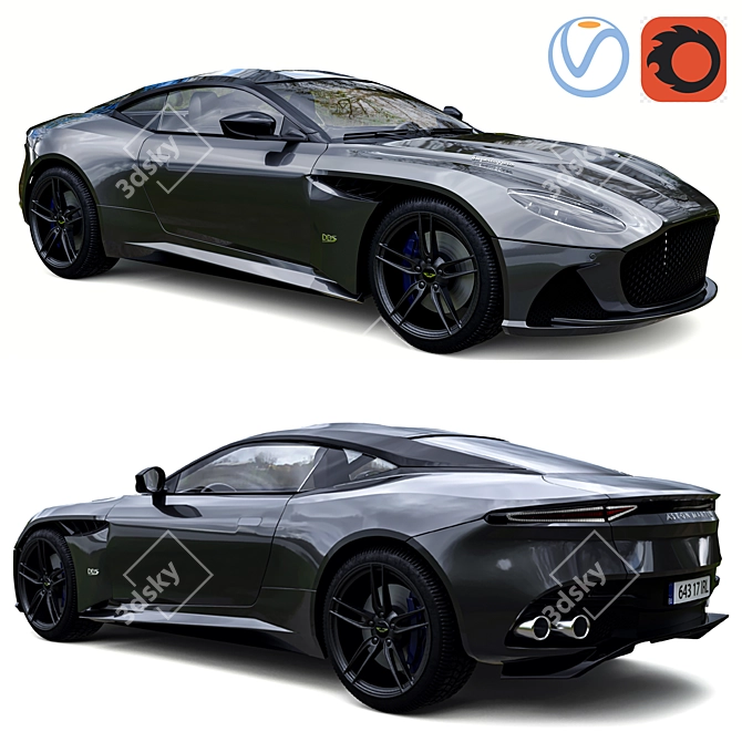 Luxury Aston Martin DBS Superleggera 3D model image 1