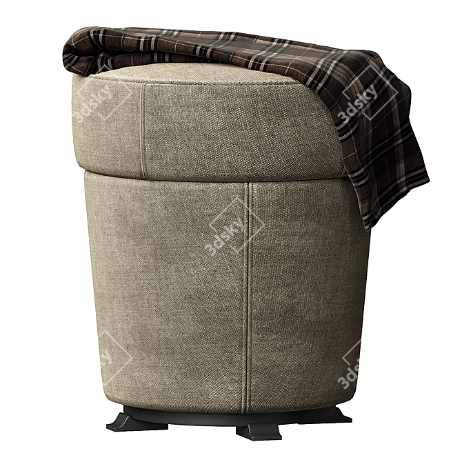 Luxury Velvet Pouf - Giorgetti Saphir 3D model image 1