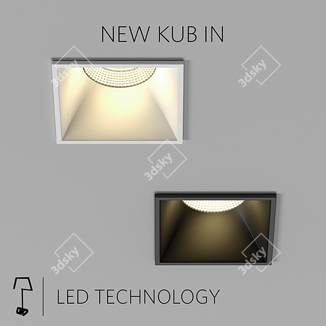Sleek LED Ceiling Light: New Kub In 3D model image 1