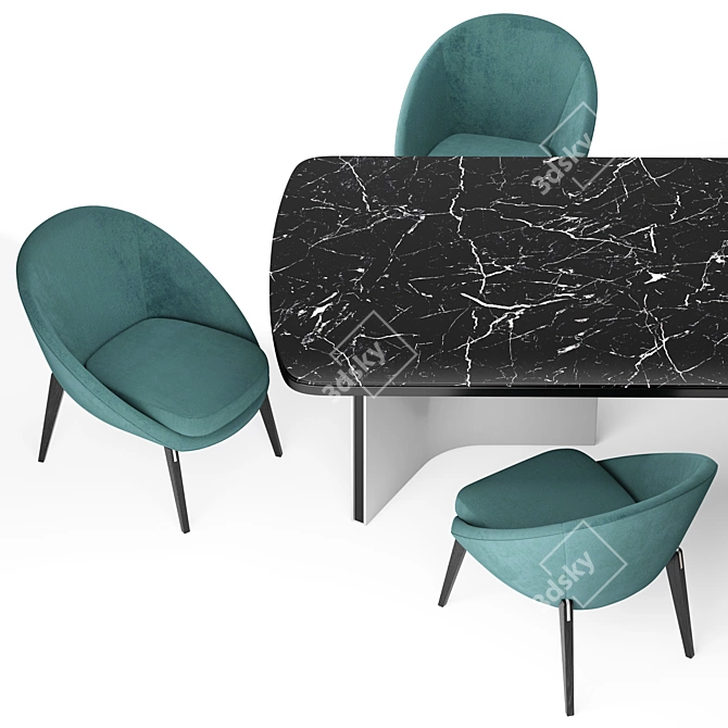 Modern Minotti Lido Chair & Table: Marvin 2021 Collection 3D model image 3