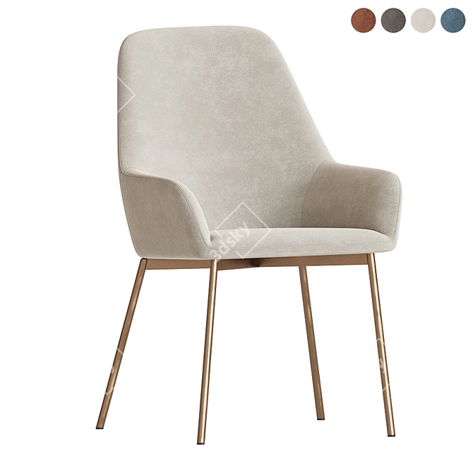 Evy II Upholstered Chair - Stylish and Comfortable 3D model image 1