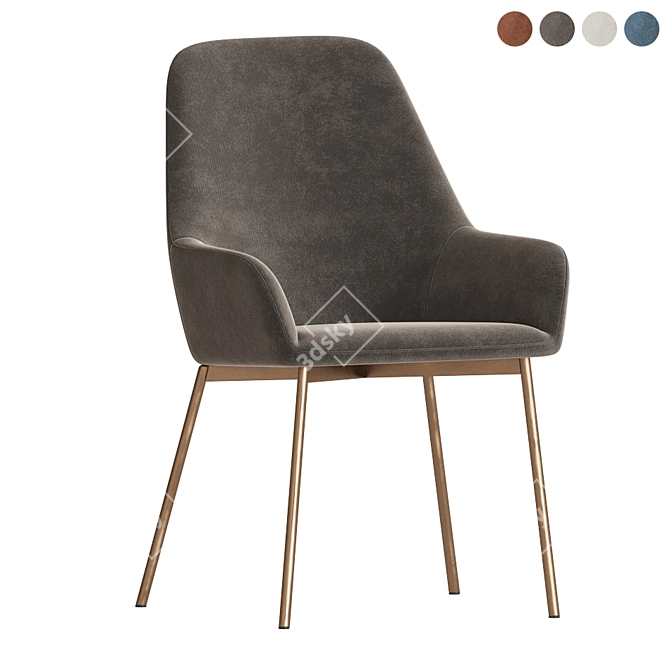 Evy II Upholstered Chair - Stylish and Comfortable 3D model image 2