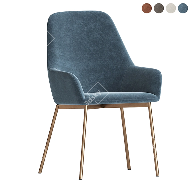 Evy II Upholstered Chair - Stylish and Comfortable 3D model image 4