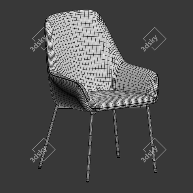 Evy II Upholstered Chair - Stylish and Comfortable 3D model image 5