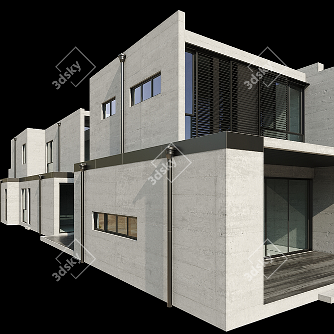 Sleek Modern Home Design 3D model image 5
