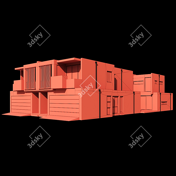 Sleek Modern Home Design 3D model image 6