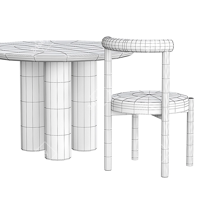 Elegant Dining Set by Lulu & Georgia 3D model image 4