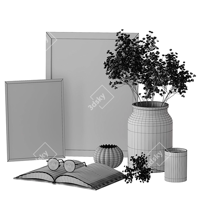 Ethereal Book & Gypsophila Set 3D model image 9