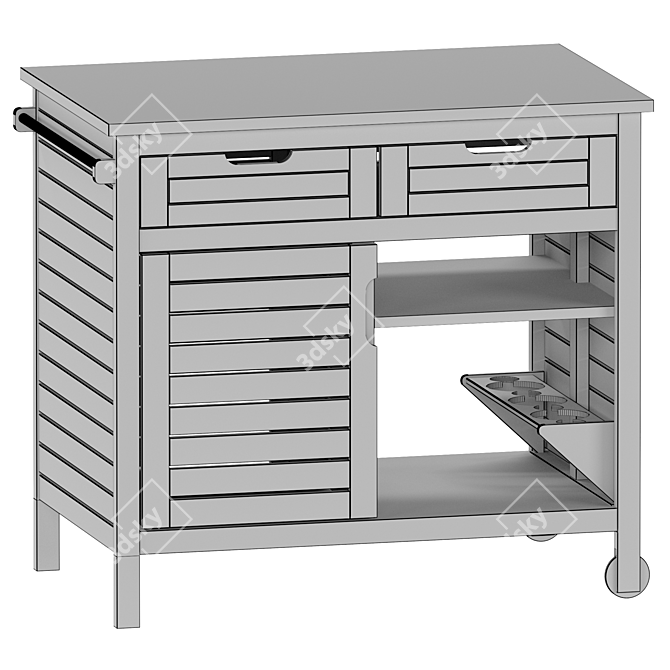 Acacia Wood Serving Table 3D model image 3