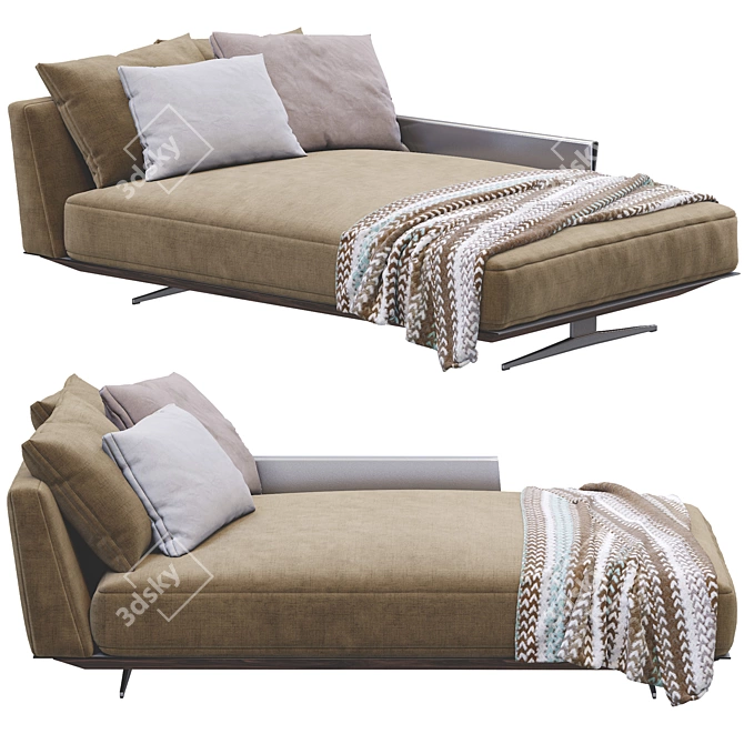 Flexform Bretton Chaise Lounge 3D model image 2