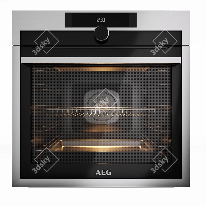 Sleek AEG Appliance Collection: Coffee, Oven, Microwave 3D model image 2
