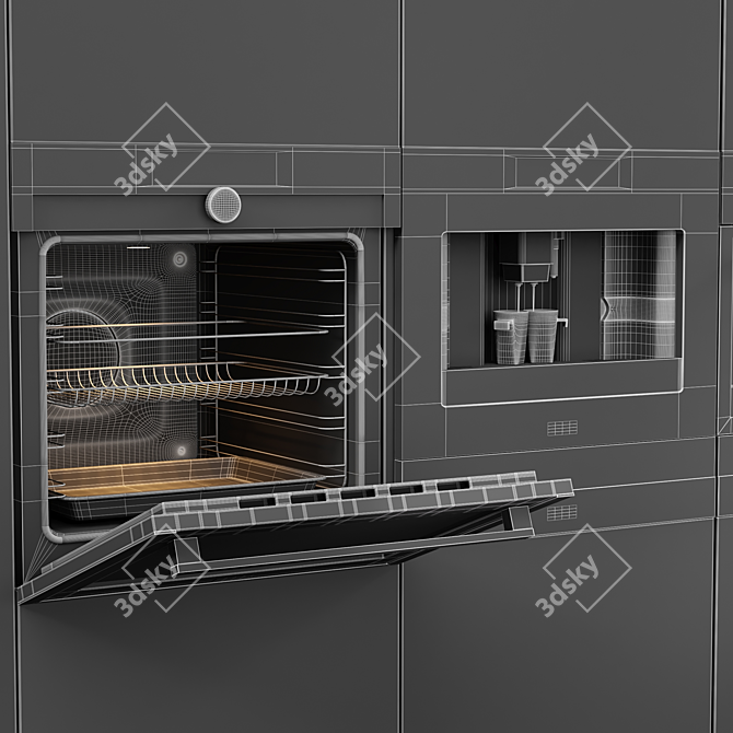 Sleek AEG Appliance Collection: Coffee, Oven, Microwave 3D model image 5