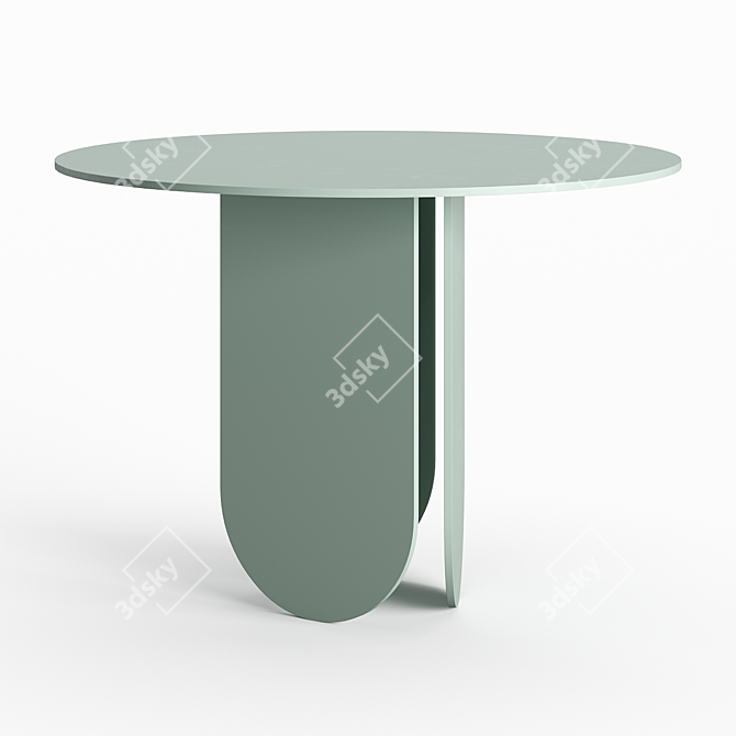Sleek Steel U Table 3D model image 1