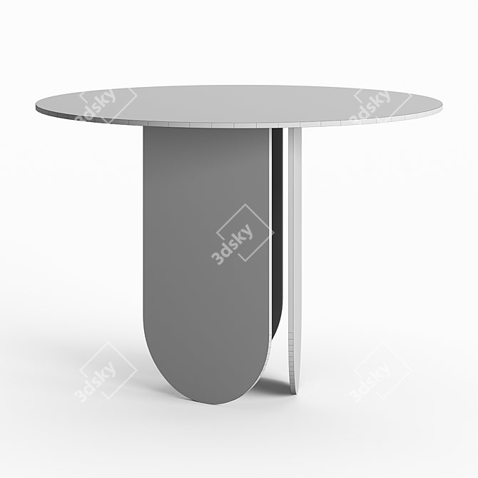 Sleek Steel U Table 3D model image 2