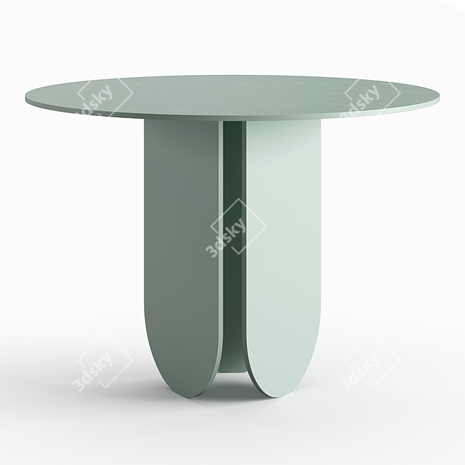 Sleek Steel U Table 3D model image 3