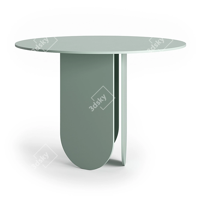 Sleek Steel U Table 3D model image 4