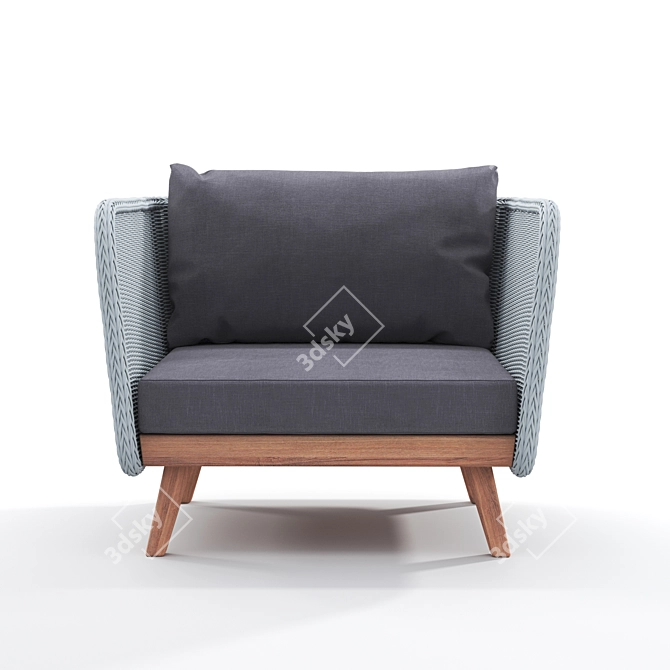 Natural Gray Grace Bay Armchair 3D model image 2