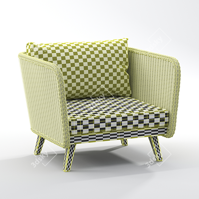 Natural Gray Grace Bay Armchair 3D model image 3