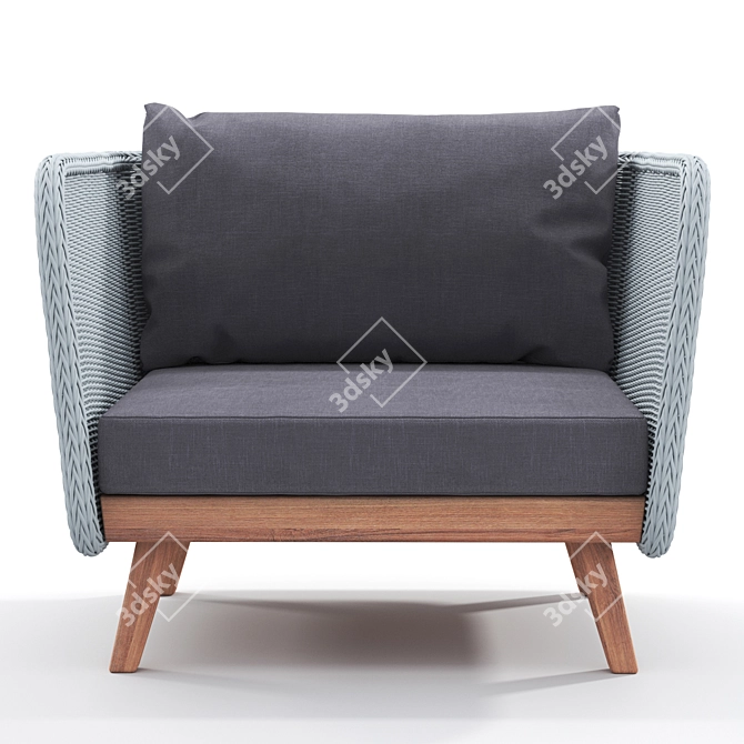 Natural Gray Grace Bay Armchair 3D model image 5