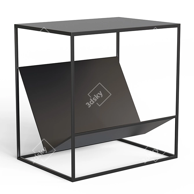 Hiba Bedside Table with Magazine Rack 3D model image 1