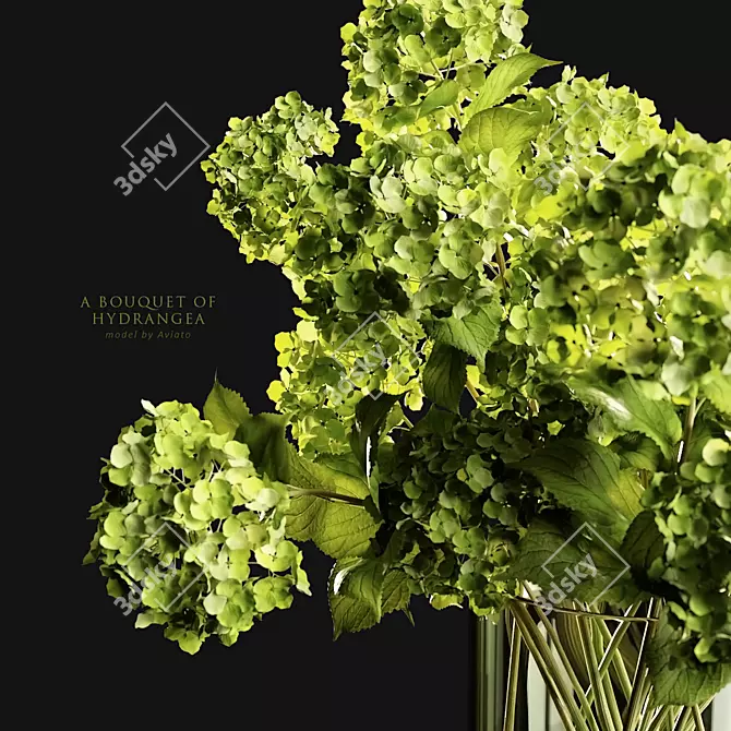 Exquisite Hydrangea Bouquet 3D model image 2