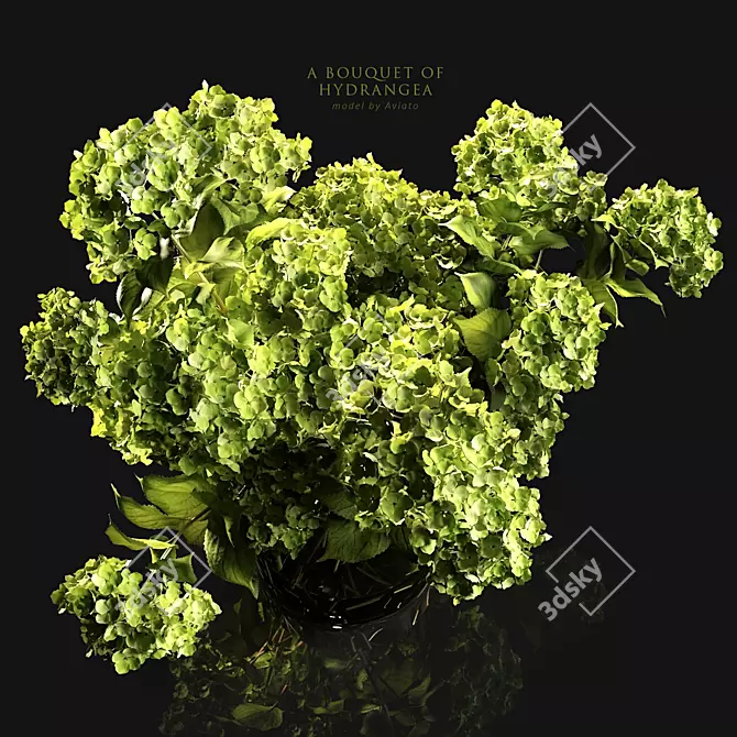 Exquisite Hydrangea Bouquet 3D model image 3