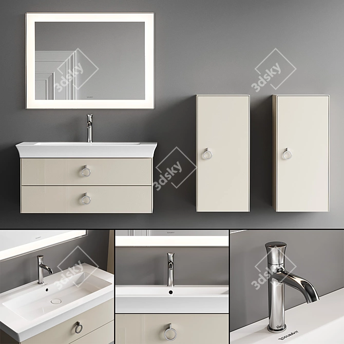 Duravit White Tulip Vanity Set: Modern Elegance 3D model image 1