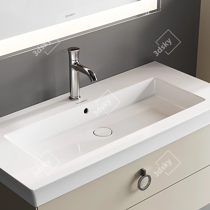 Duravit White Tulip Vanity Set: Modern Elegance 3D model image 2