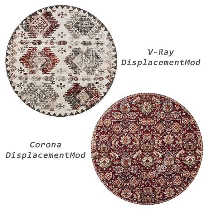 Elegant Round Rugs Set 3D model image 3